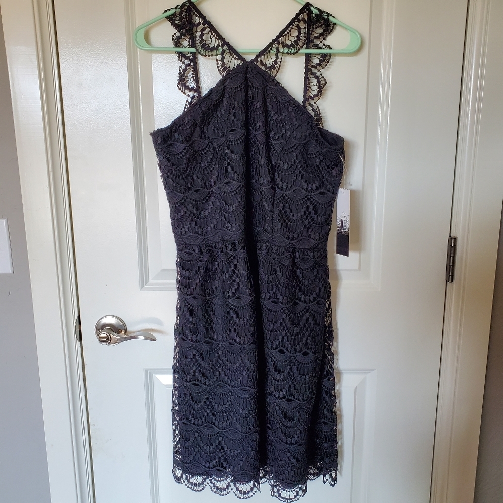 Kensie Crochet Lace Black Dress Nwt Size M — image 2 of 8